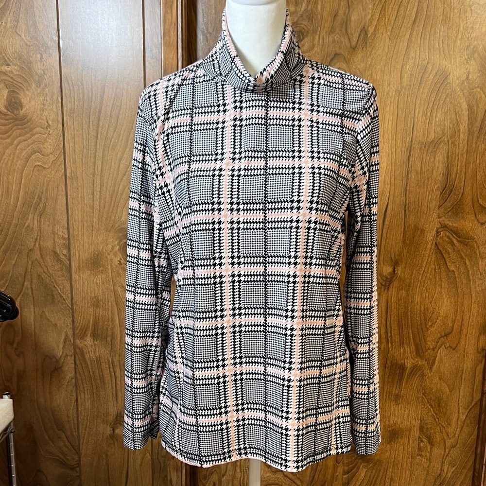 Chic Plaid Long Sleeve Women's Top